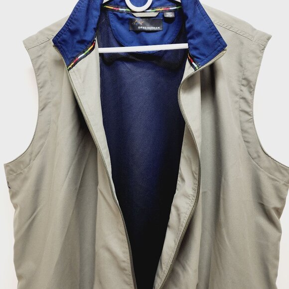 Greg Norman Windbreaker Vest Mens Sleeveless Full-Zip Size M Polyester Gray - Picture 8 of 11